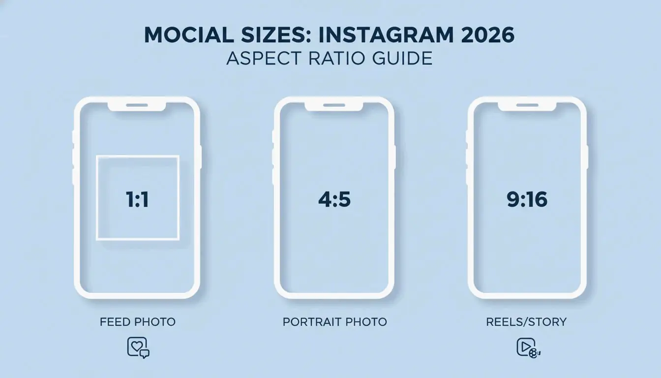 Visueller Leitfaden zu Social-Media-Seitenverhältnissen 2026