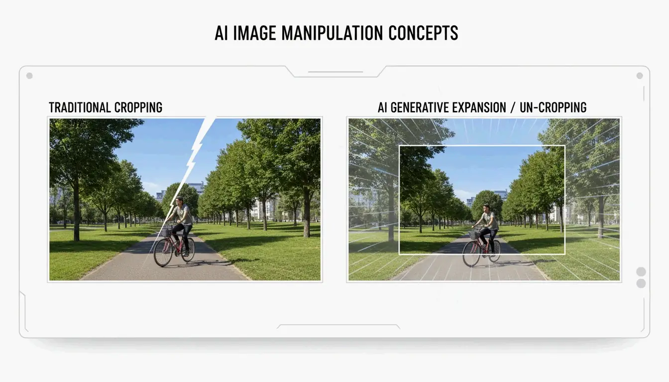 Ein Vergleich von traditionellem Zuschneiden vs. KI-generative Erweiterung