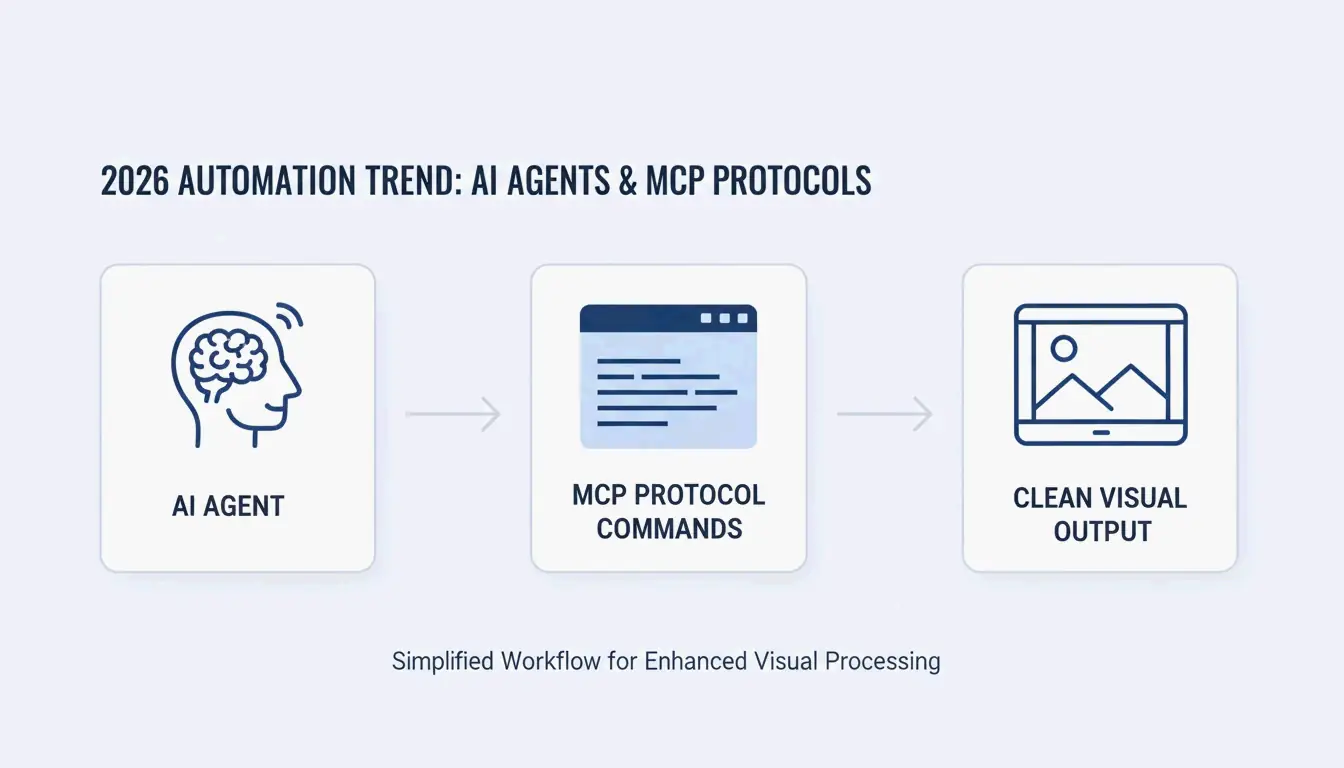 Vereinfachte Automatisierung: AI Agent -> MCP Server -> Clean Image.