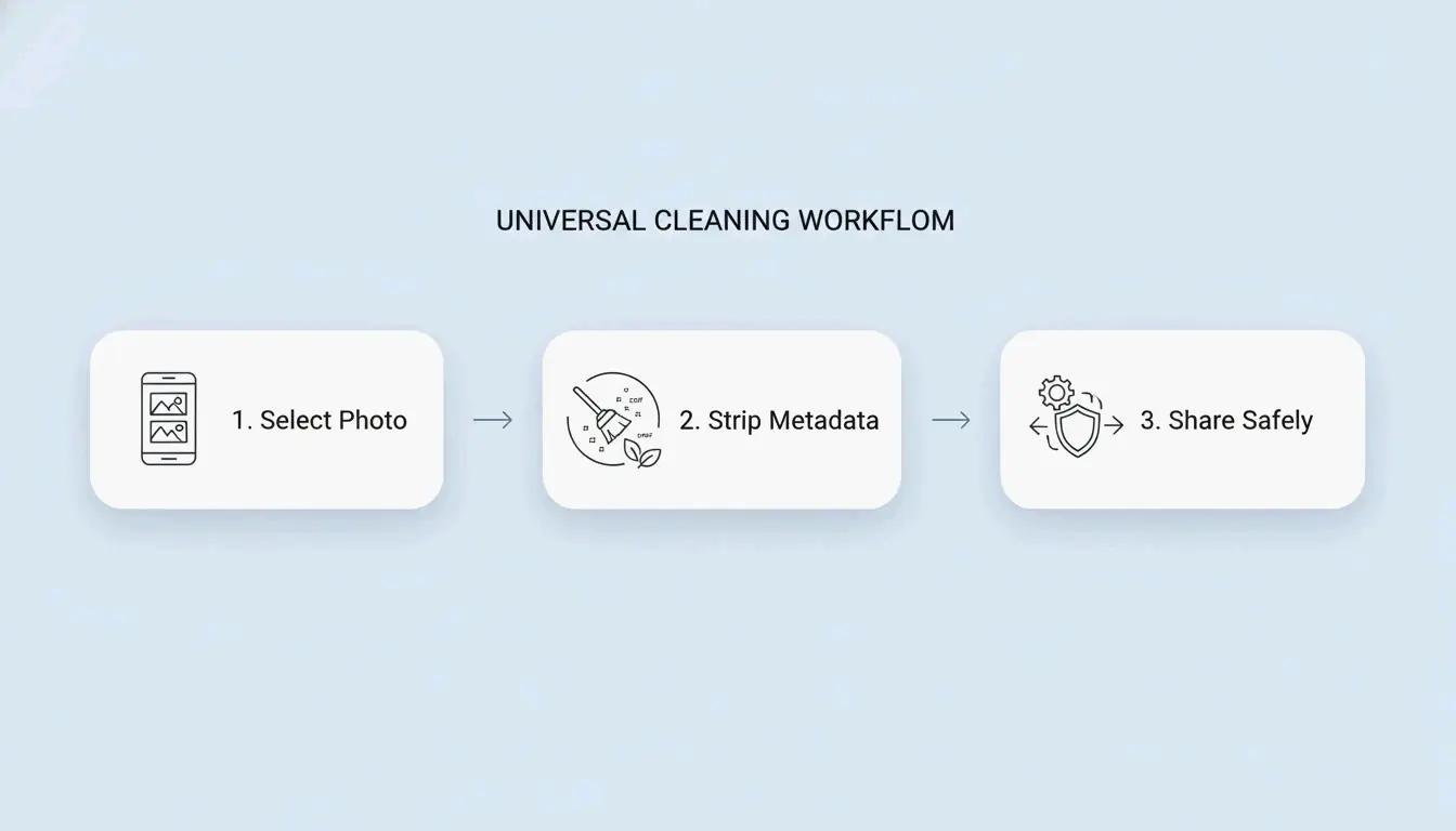 3-Schritt-Workflow zum Bereinigen von Fotos vor dem Teilen